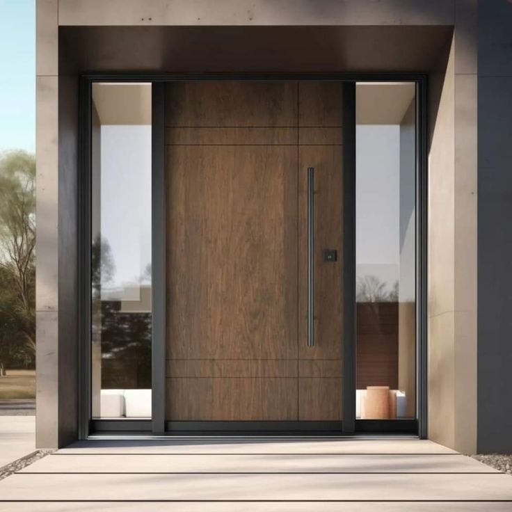 Aluminum Clad Front Door with Woodgrain Finish