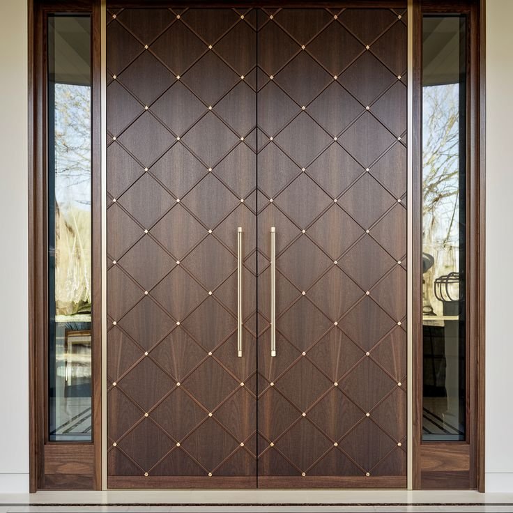 View of the door with frosted glass for privacy