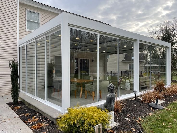 Large thermal break aluminum lift and slide patio door with minimal frame